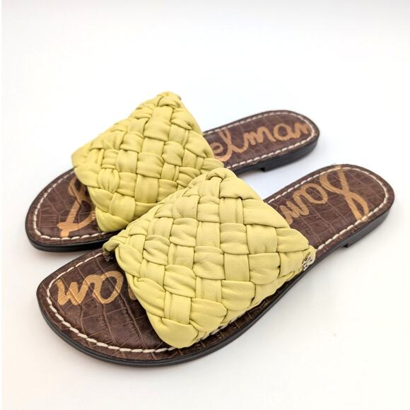 Sam Edelman Griffin Women's Flat Sandal Open Toe Modern Yellow Size US7M EU37 - Picture 1 of 9